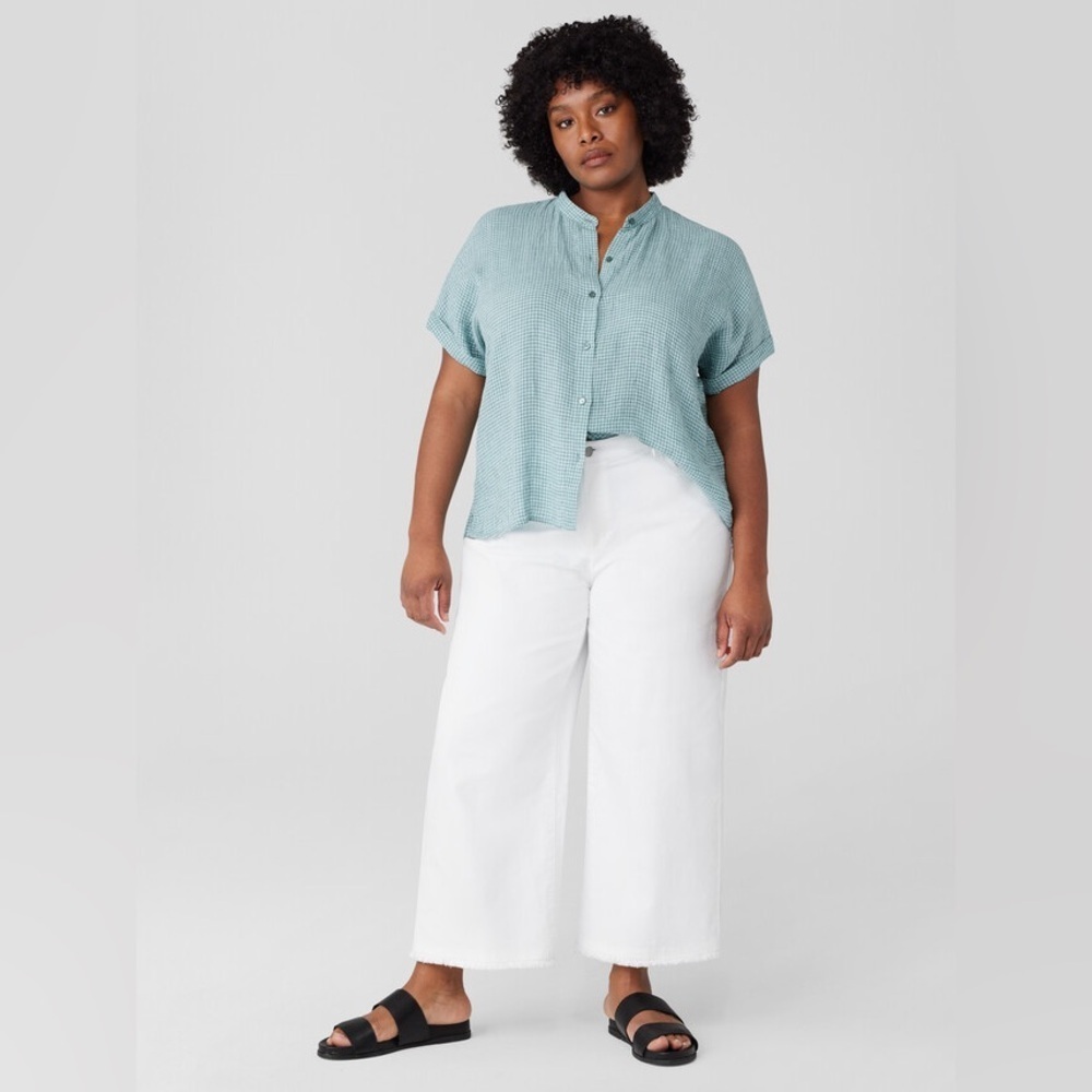 Eileen Fisher NWT Organic Cotton Denim Wide-Leg Jean Size 1X
